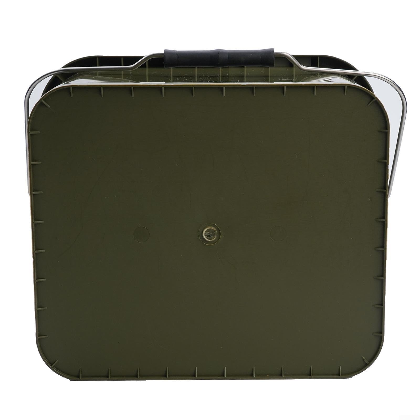 Secchio da pesca pieghevole, capacità 10 litri, organizer pieghevole per esche con manico, contenitore per pesci vivi per campeggio, 29 cm