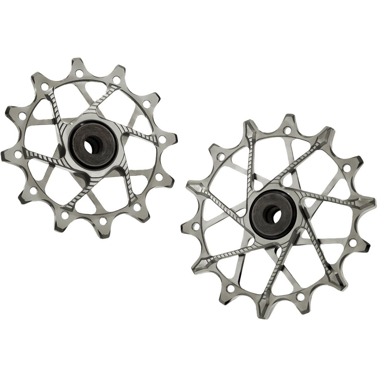 GARBARUK COPPIA PULEGGE PER CAMBI SRAM 11/12V - 21gr, COMBINAZIONI PULEGGE 12T/16T, Colore ARGENTO