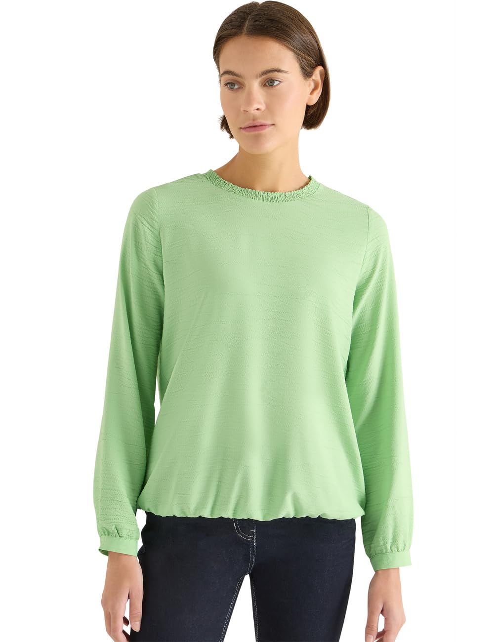 Cecil Damen Bluse mit Smock-Ausschnitt