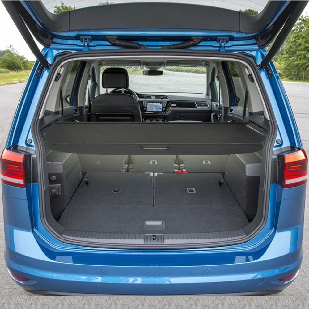 Coche Maletero Cubierta de Retráctil Carga, para Volkswagen VW TOURAN 2021 2016 2017 2018 2019 2020 Privacidad Cargo Protectora Cubierta Estantes Accesorios