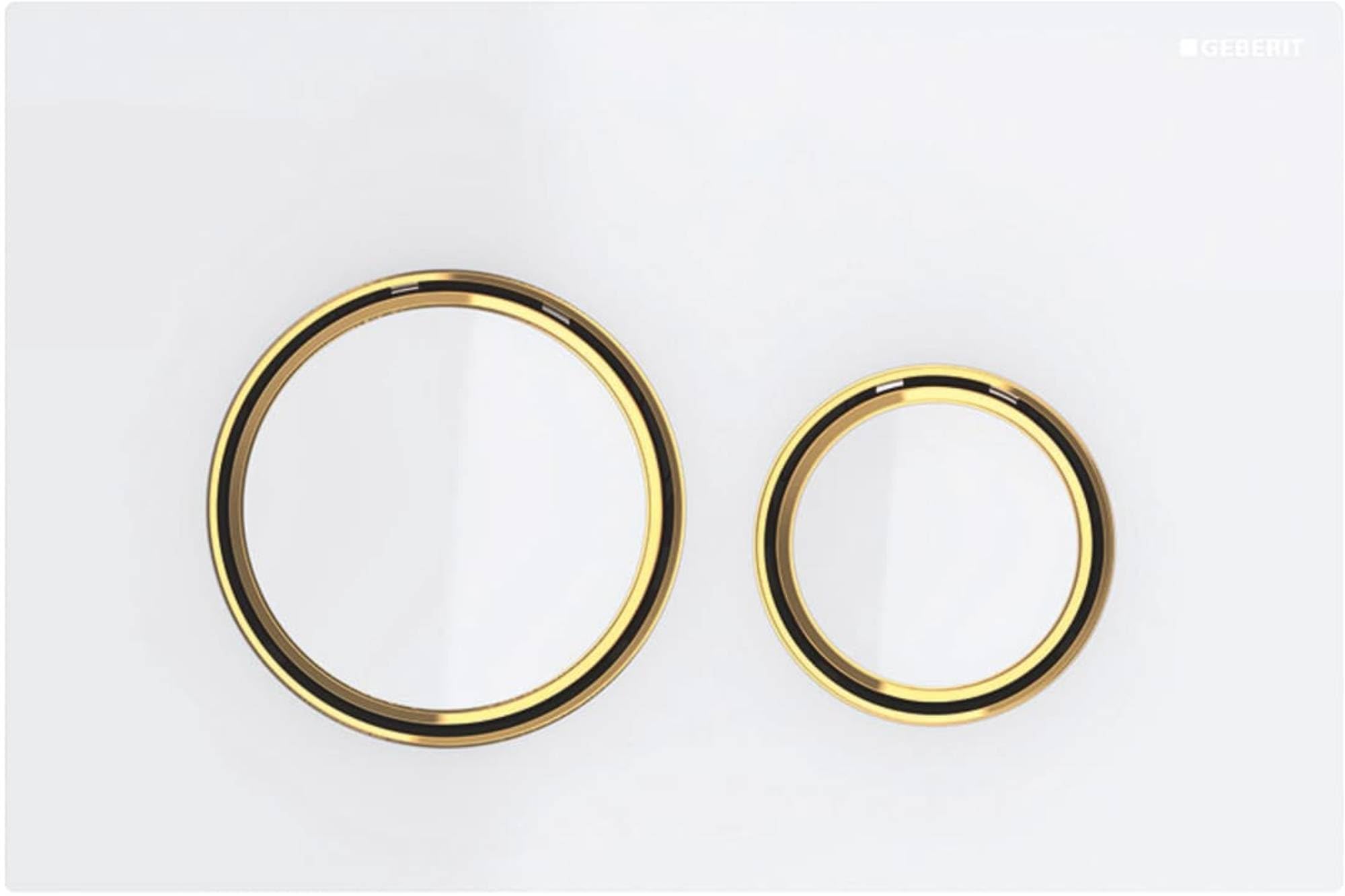 Geberit Placca di Comando Sigma21, per Doppio Scarico, Colore Metallo Ottone, colorazione: Ottone/Bianco - 115.652.Si.1