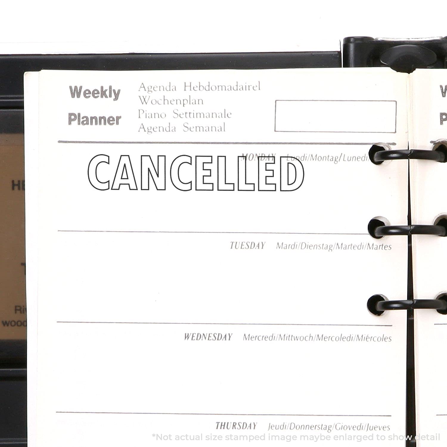 Tampon Cancelled à encre noire pour éviter les erreurs de classement de documents