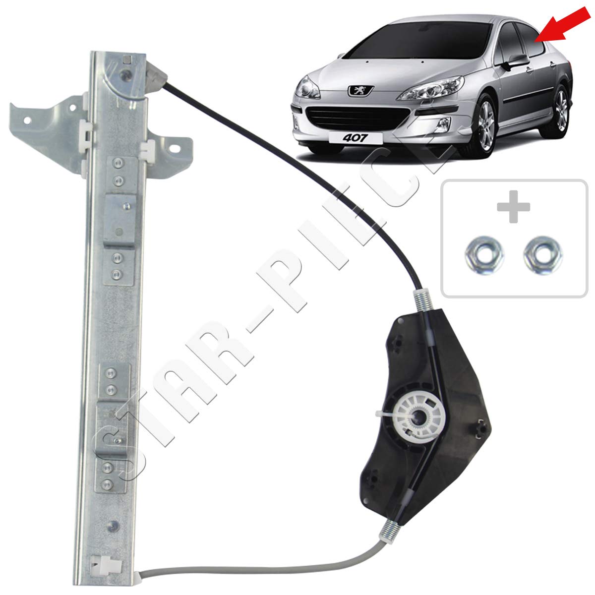 STARKIT PERFORMANCE Leve vitre compatible pour Peugeot 407 (2004-2011) ARRIÈRE GAUCHE (arrière du conducteur) 922385