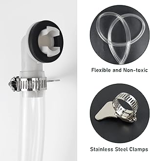 Flehomo Air Conditioner Drain Kit, 3 Feet PVC Clear Vinyl Tubing & Clamps & 3/5 Inch AC Drain Hose Connector Elbow Fitting with Rubber Ring for Mini Split Units and Window AC Unit