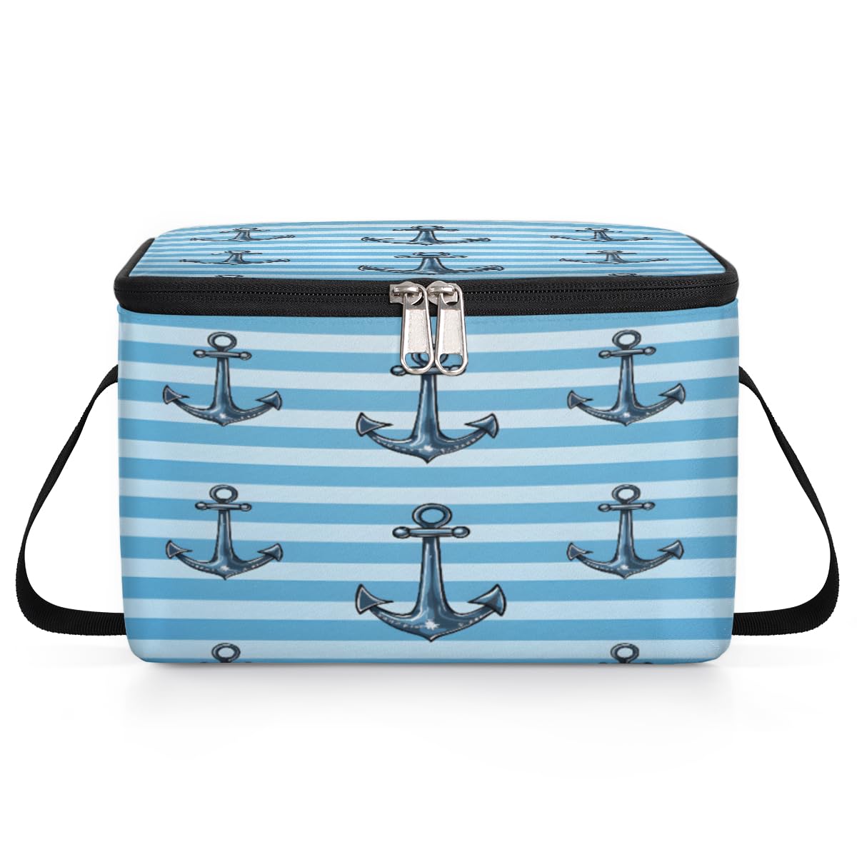 Anchor Ocean Lunch Bags for Women Men 9 Cans, Hot & Cold Food Delivery Bag Insulated Grocery Bag Insulated Lunch Box Anchor Cooler Bag for Office Work Picnic Beach