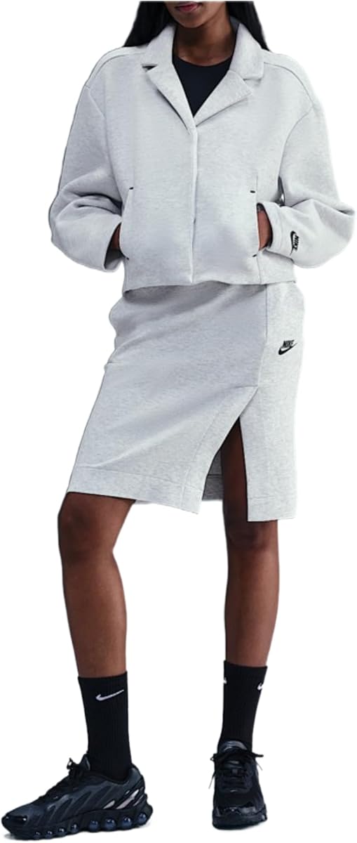 Falda Nike Sportswear Tech Fleece Mujer (Gris claro/Jaspeado/Negro)
