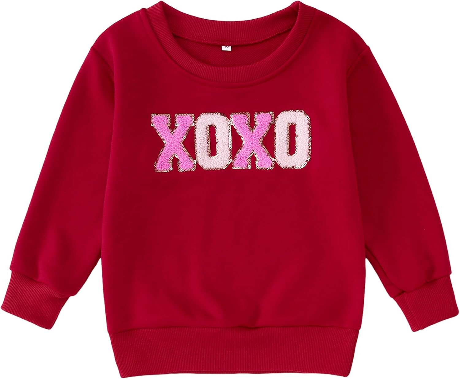 Mommy and Me Valentines Sweatshirts Glitter Patch XOXO Shirts Family Matching Outfits Long Sleeve Pullover Top - Image 7