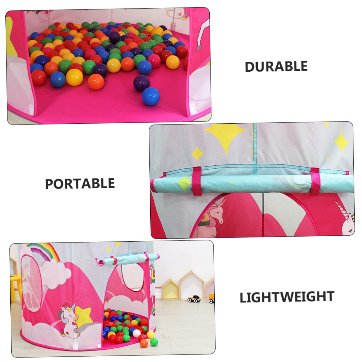 UPKOCH Casetta da Gioco Pieghevole per Bambini Rosa Riparo Gioco da Interno Finestre Materiale Lavabile e Traspirante Spazio per Giocare e Sedersi per Attività Indoor