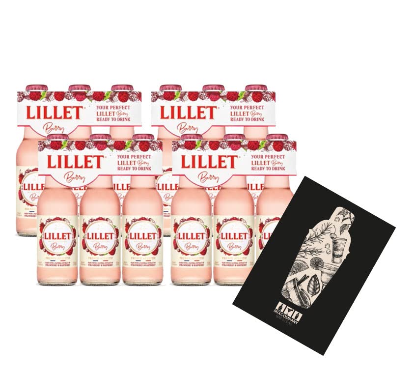 Lillet Berry 12er Set ready to drink 12x 200ml (10,3% vol) Lillet Wild Berry Strawberry Raspberry Mischgetränk- [Enthält Sulfite]
