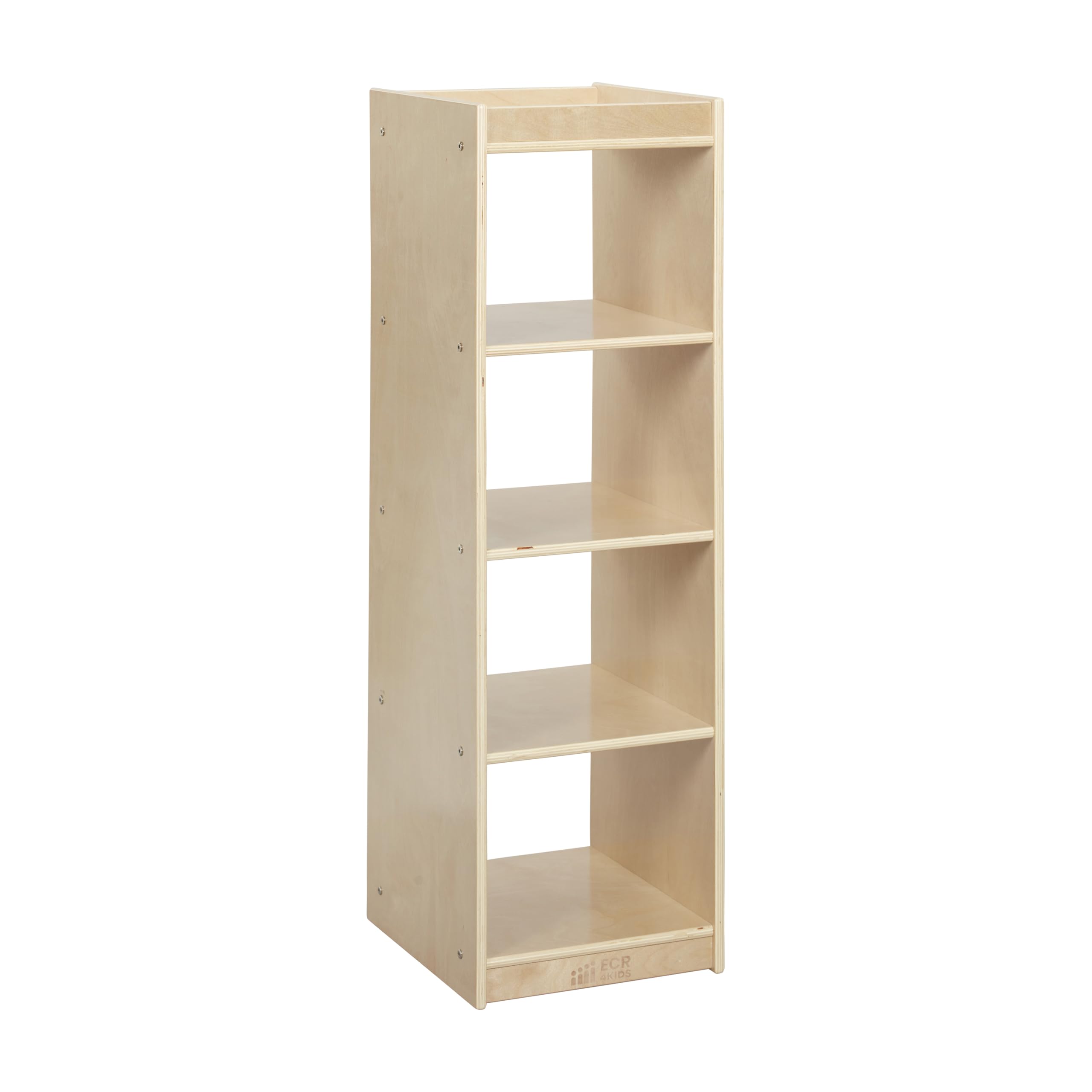 ECR4Kids 4-Cube Vertical Storage Cabinet, Display Shelf, Natural