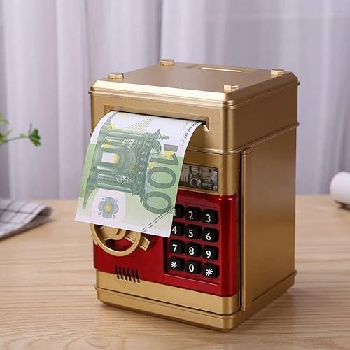 Miniatura 4 de PowerKing Alcancía de cajero automático electrónico con contraseña, caja fuerte de ahorro de voz de dibujos animados panda hucha para niños de 3