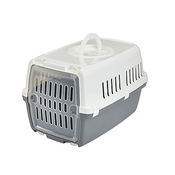 Savic Zephos 1 Pet Carrier, 19 x 13 x 12 inch, Travel Transport Carrier for Small Dogs and Cats Weighing up to 5 kg, Suitable for Water, Road, and Train Transport, Grey
