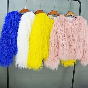 Adonis Pigou Winter Fluffy Faux Fur Coat Women's Shaggy