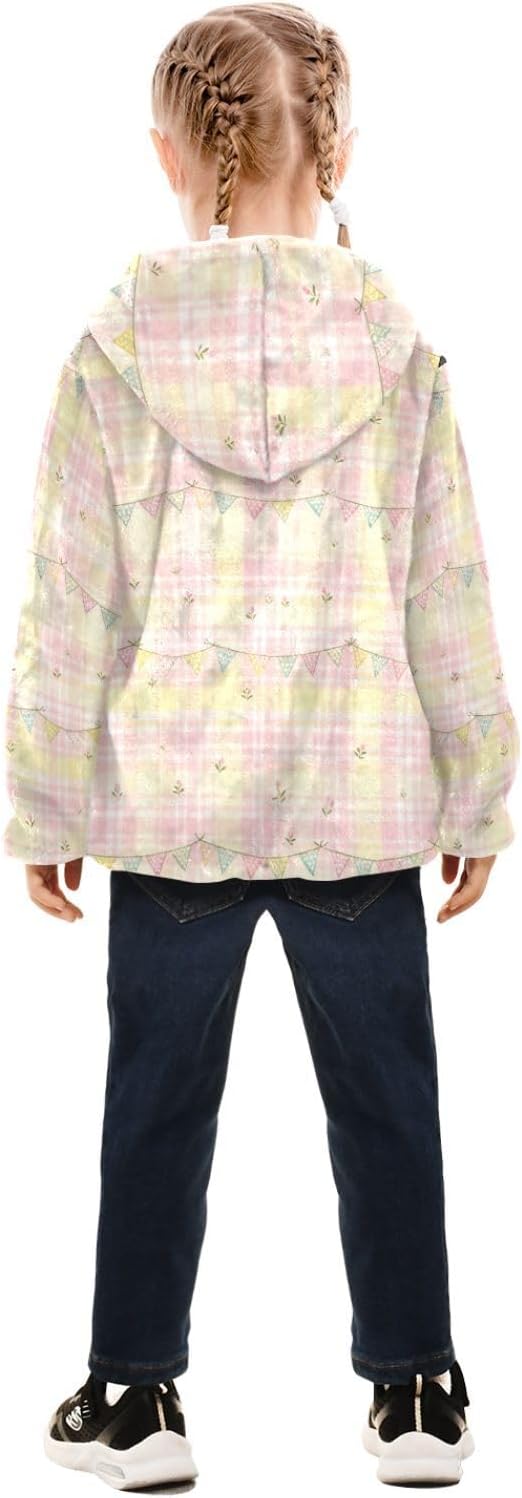 Bunting Plaid Zip Up Jacket Children Winter Coat Baby Girls Fall Fleece 3T