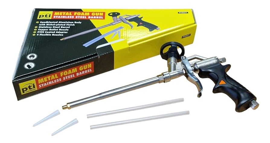 Foam Gun Insulation XUBX Foam Gun, Professional Foaming Gun, Heavy Duty PU Expanding Foam Gun Spray Application Applicator Caulking Gun Sealant Foam Dispensing Gun Metal Spray Foam Gun For Caulking Filling Sealing