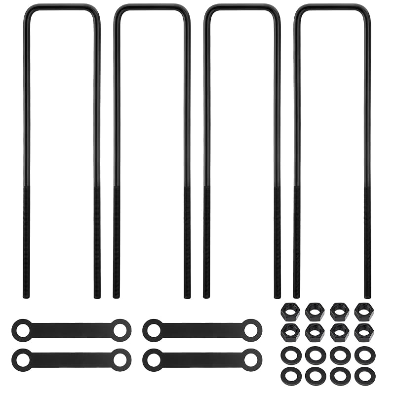 Kit de grampos em U quadrados Racewill de 20 polegadas para chassi de caminhão – Conjunto