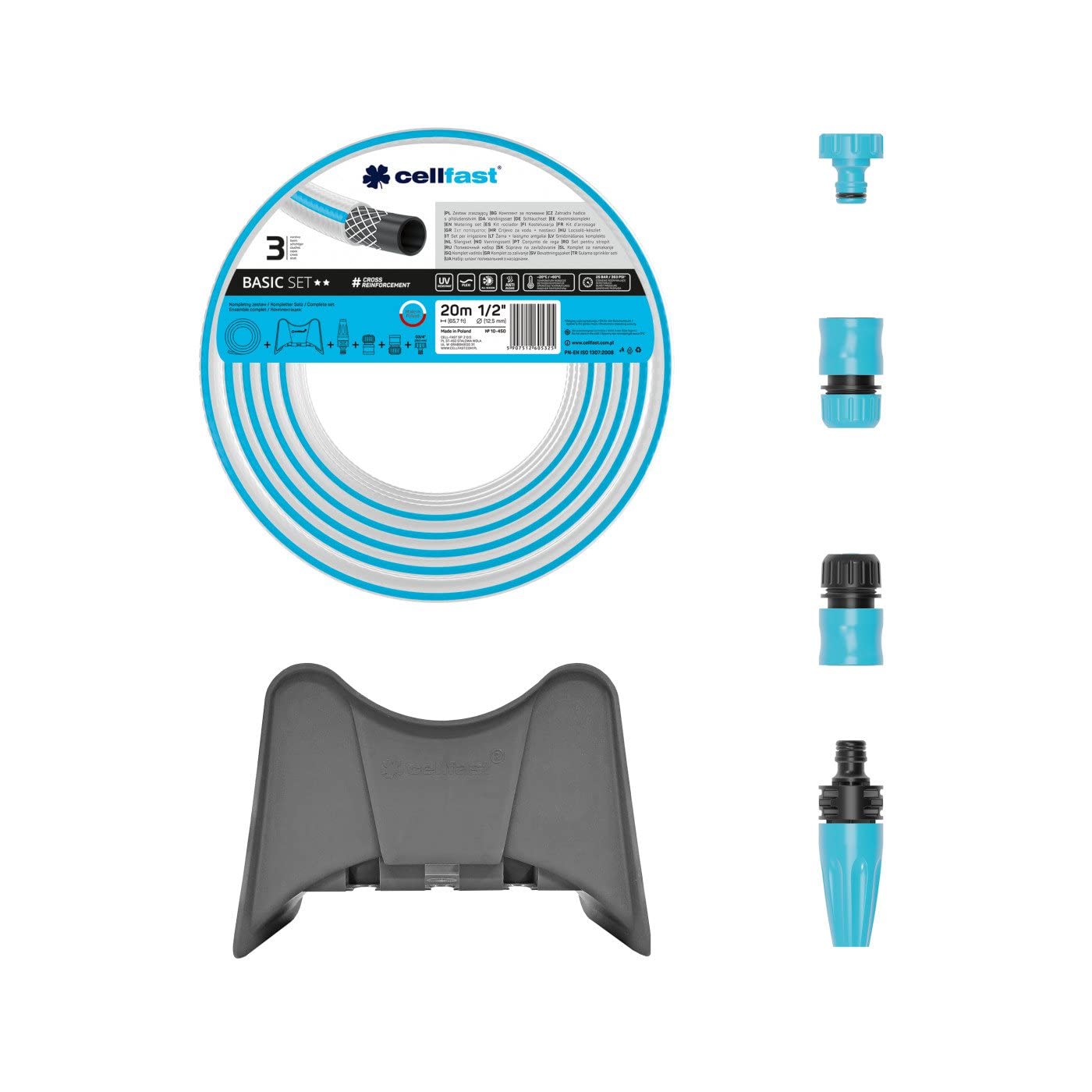 Set de Manguera con accesorios Cellfast Basic PVC Polipropileno 20 m Ø 12,5 mm