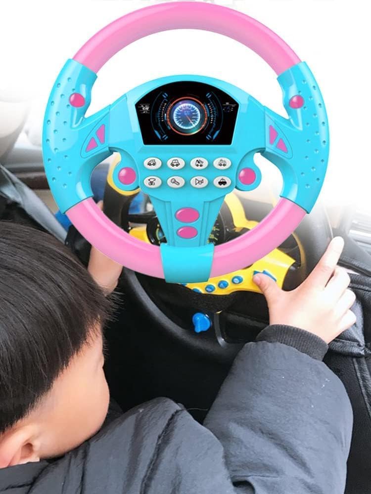 JHBK Kids Steering Wheel Toy, Steering Wheel for Kids in Car, Wheel Toy, Musical Sound , Car Backseat Toy for Toddlers, Fun Learning Driving Toy for Boys & Girls (Multicolor-pack1) 4