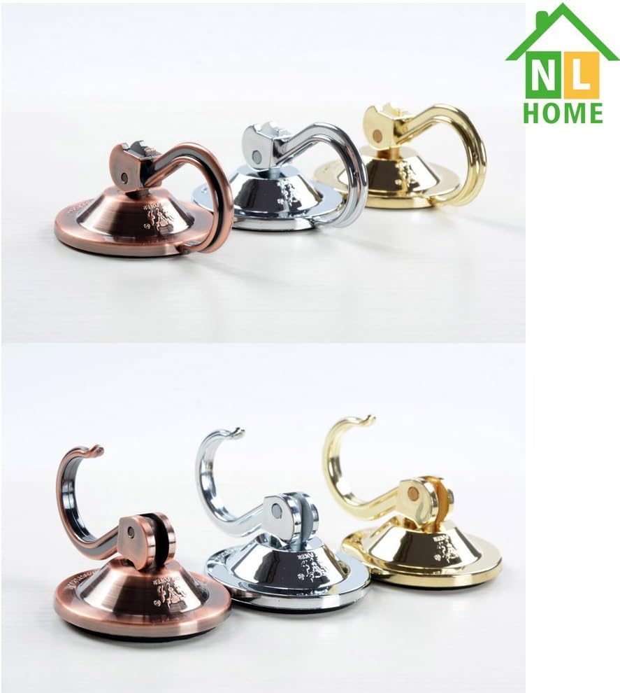 NL HOME Powerful Wreath Hangers for Window or Glass Door, 4-Pack Powerful Suction Cup Hooks Utility Hooks, Antique Gold : Home & Kitchen