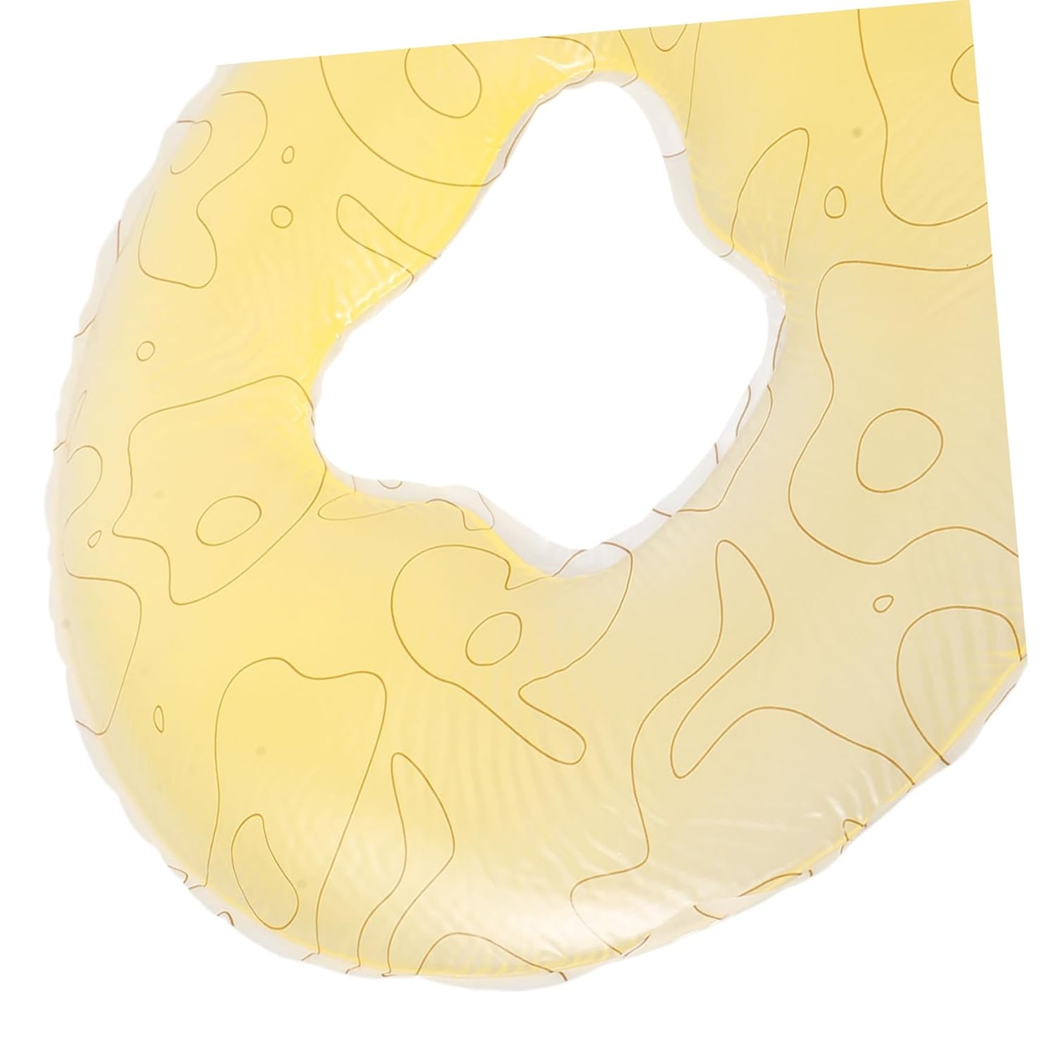 Silicone Face Pillow for Massage Tables Ergonomic Face down Cushion with Hole for Facial Treatments Easy-clean Design for Beauty Salons and Spas Stylish Yellow Floral Pattern
