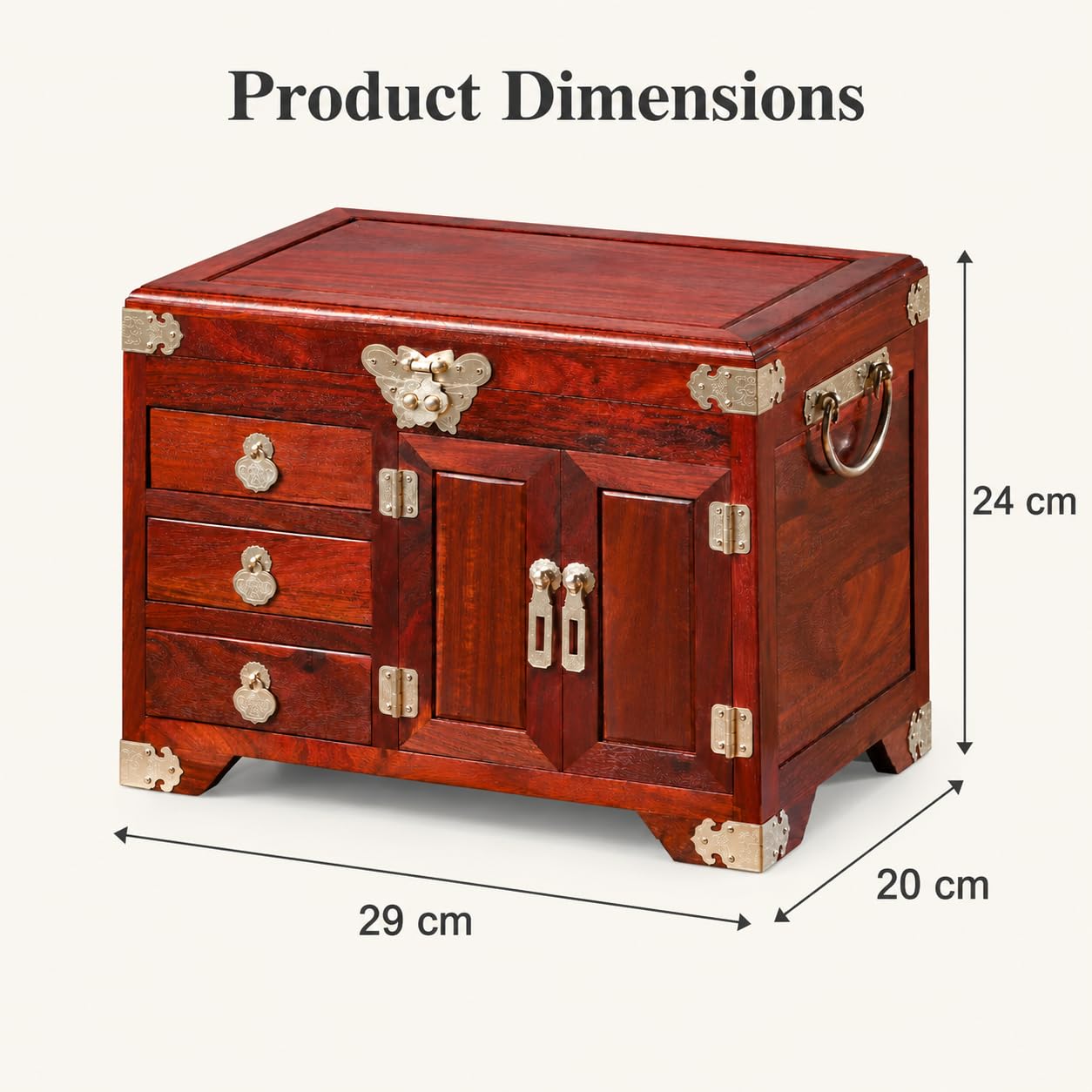 Wooden Jewelry Box Organizador para Anillos, Collares y Regalos
