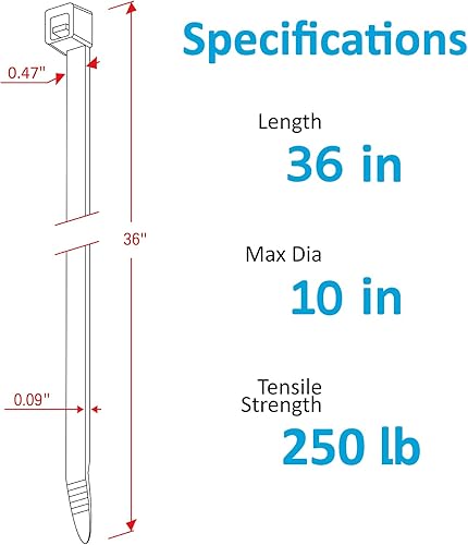 Vista 38 de Bridas de varios tamaños (4 + 6 + 8 + 12 pulgadas), paquete de 400 bridas negras, bridas de alambre resistentes a los rayos ultravioletas