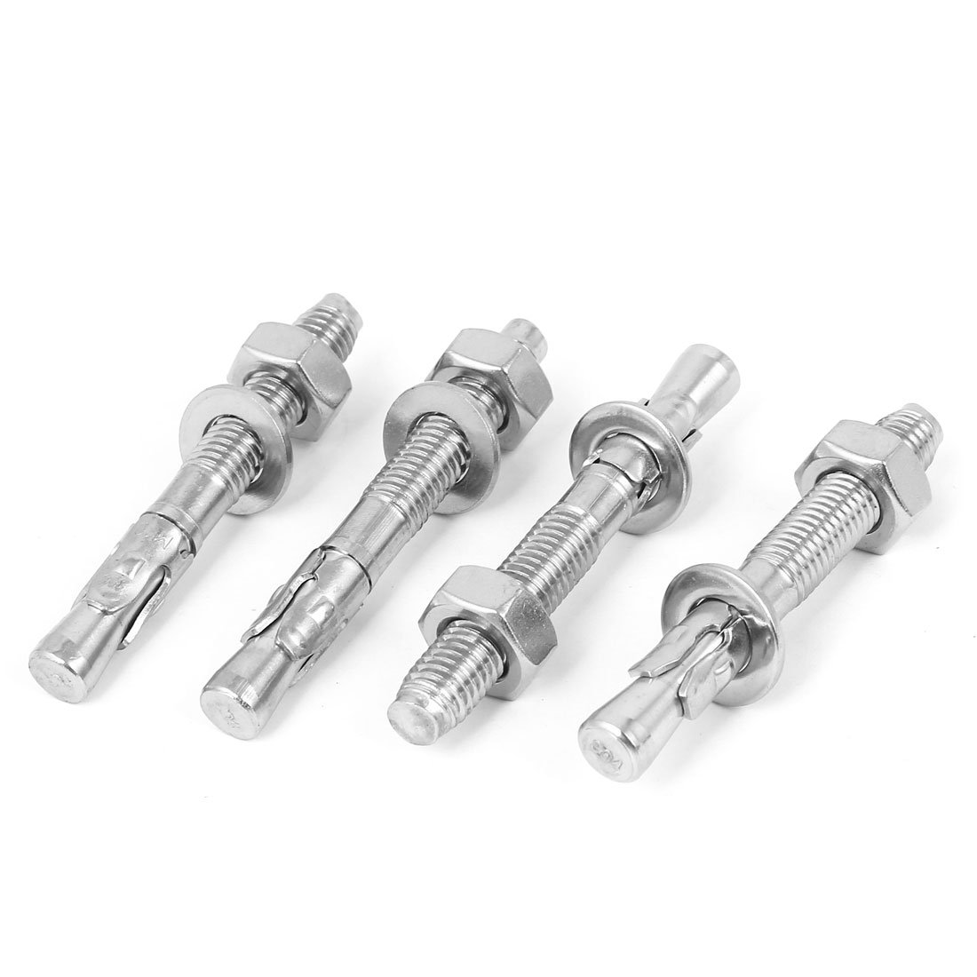 Aexit M10 Thread Anchors 304 Stainless Steel Car Repair Gecko Expansion Bolt Screw 80mm Expansion Anchors Long 4pcs