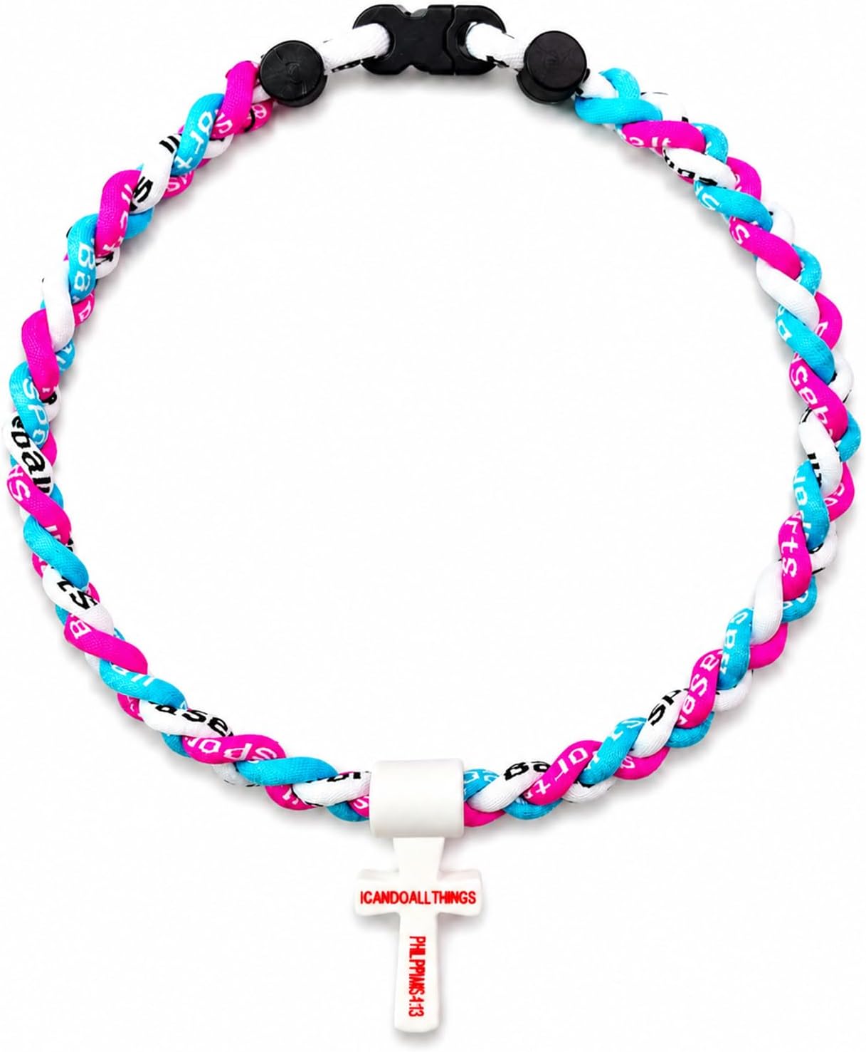 Baseball Necklace Rope with Cross Pendant