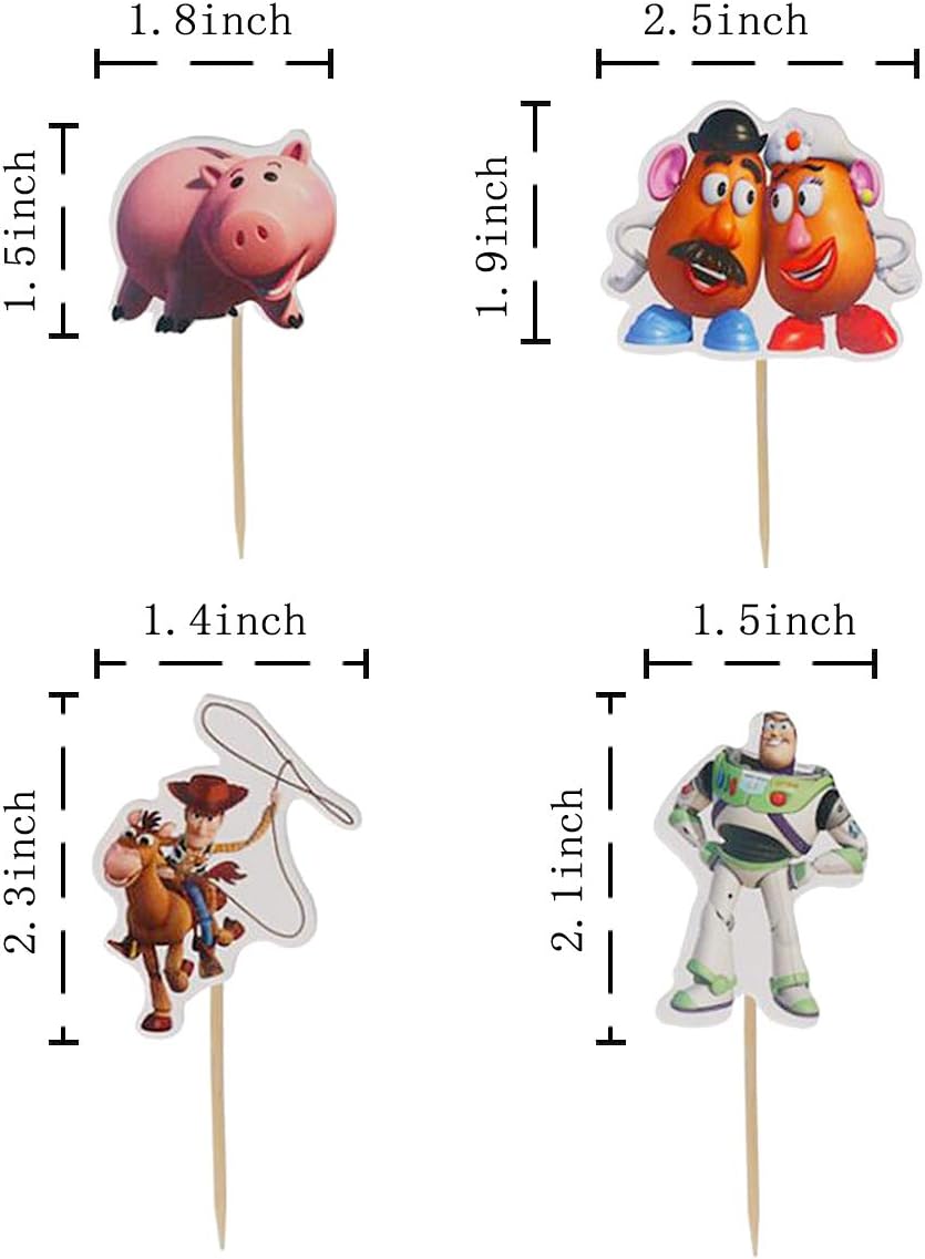 48pcs Cake Toppers For Toy Story,Kids Birthday Party Cake Decoration Supplies