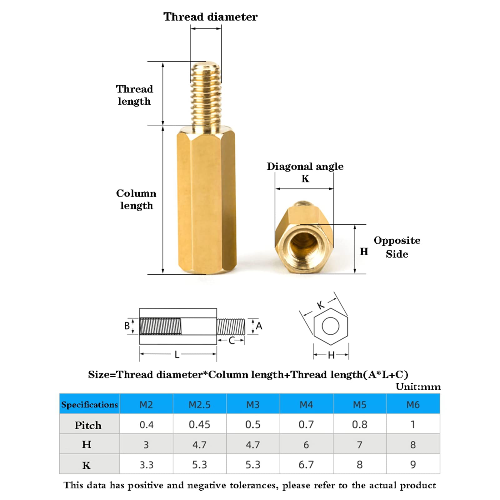 50 Distanziali Esagonali Ottone M3x20mm: Maschio-femmina, Per PCB, Supporti Standoff