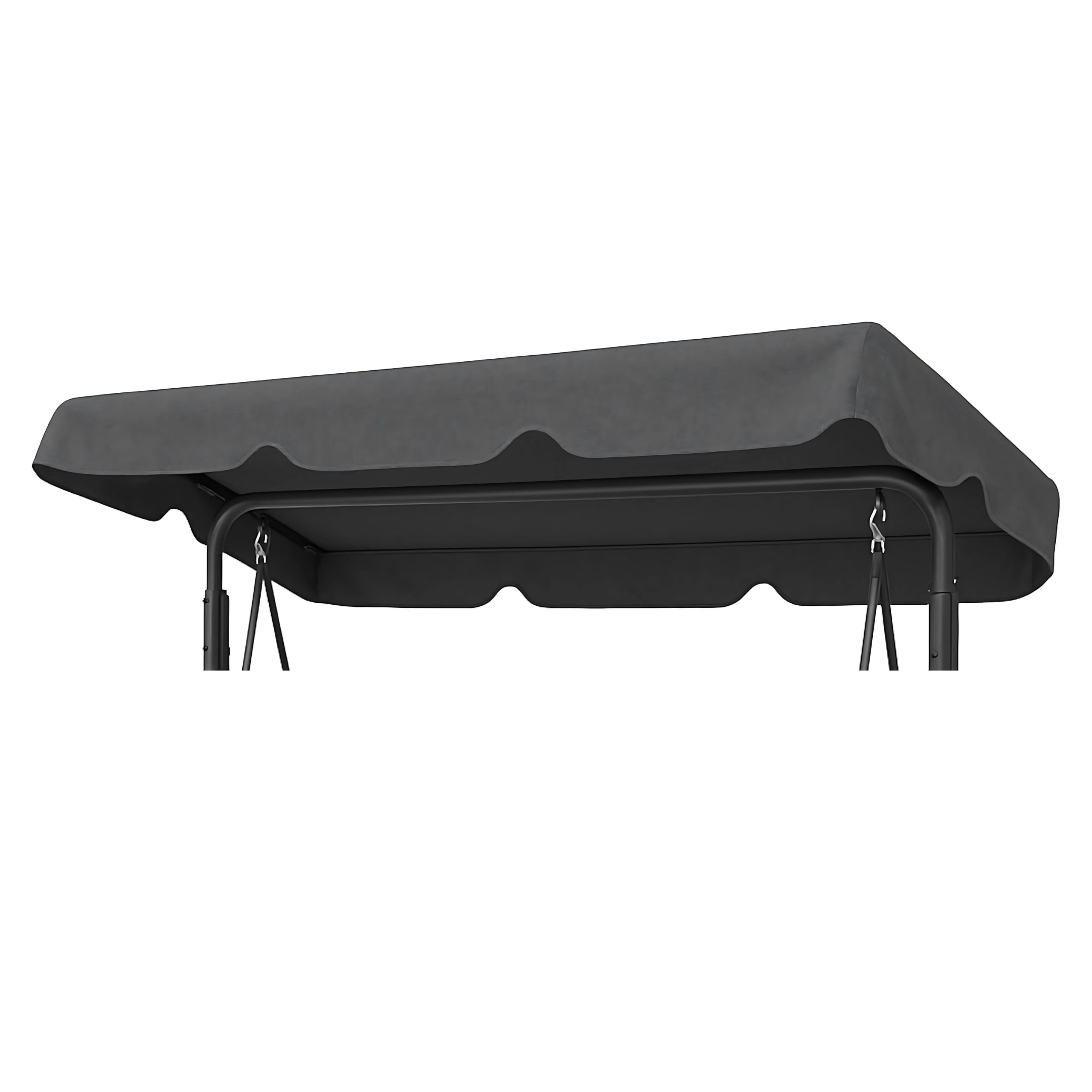 PillowPrim Wasserdicht Dach für Hollywoodschaukel - Hollywoodschaukel Dachbezug - 2-3 Sitzer, UV-Schutz Sonnendach, Gartenschaukel-Überdachung, Wasser- und staubdicht - 120x215 cm - Graphit