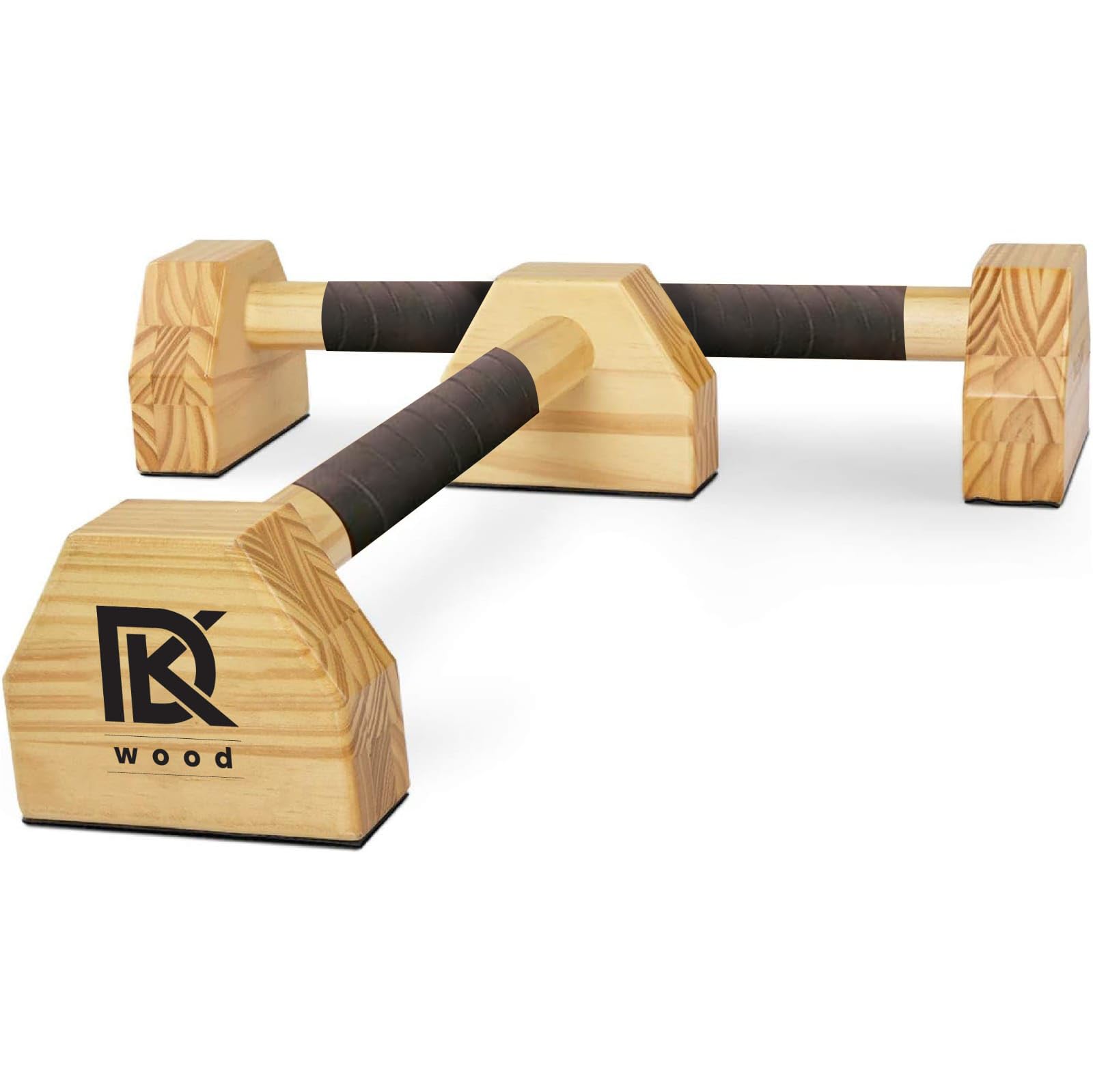15 inch Wooden Parallettes Bars/Push Up Bars for Parallettes Calisthenics Exercises and Upper Body Strength Workout SOLID WOOD-image-44