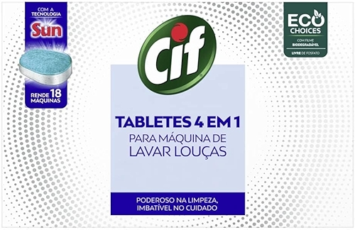 Cif Tabletes 4 Em 1 Para Máquina De Lavar Louças 324g