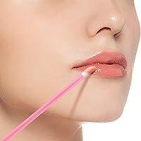 Vista 6 de 100 piezas de aplicadores de brillo labial, pinceles desechables aplicadores de brillo labial varitas de brillo labial aplicadores kit de Rosa bebé