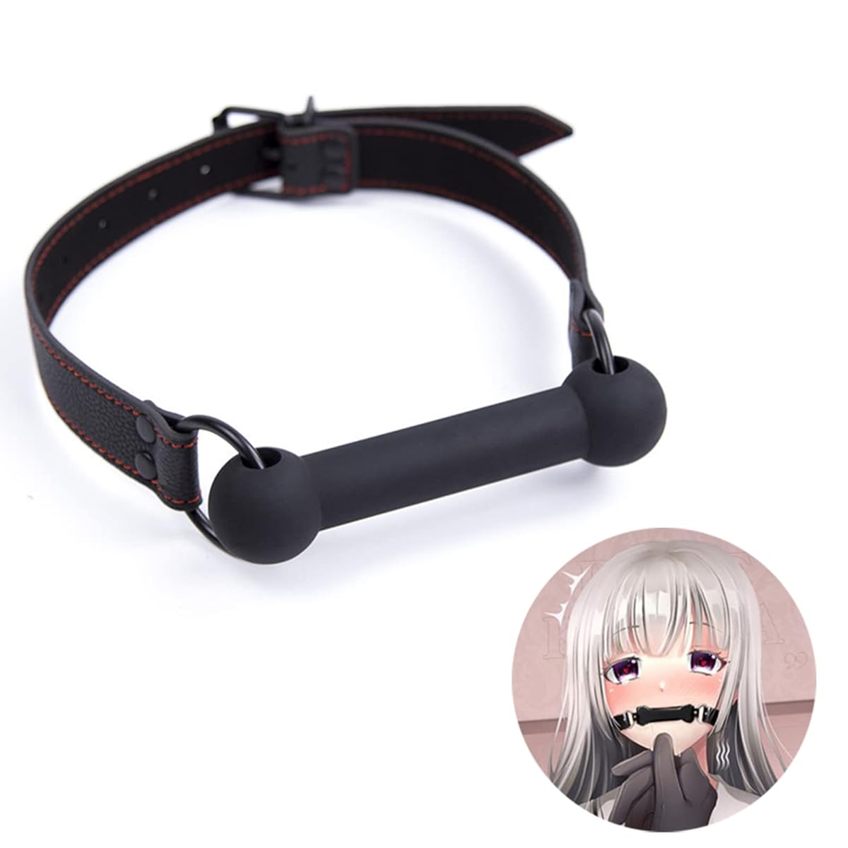 LIKENNY 口枷 SM グッズ SM口枷 口枷開口 調教口枷 犬用の骨ガムを模して 口枷 猿ぐつわ 拘束具 コスプレ 小道具 防音グッズ 調整可能 女性 男性用 (黒色)