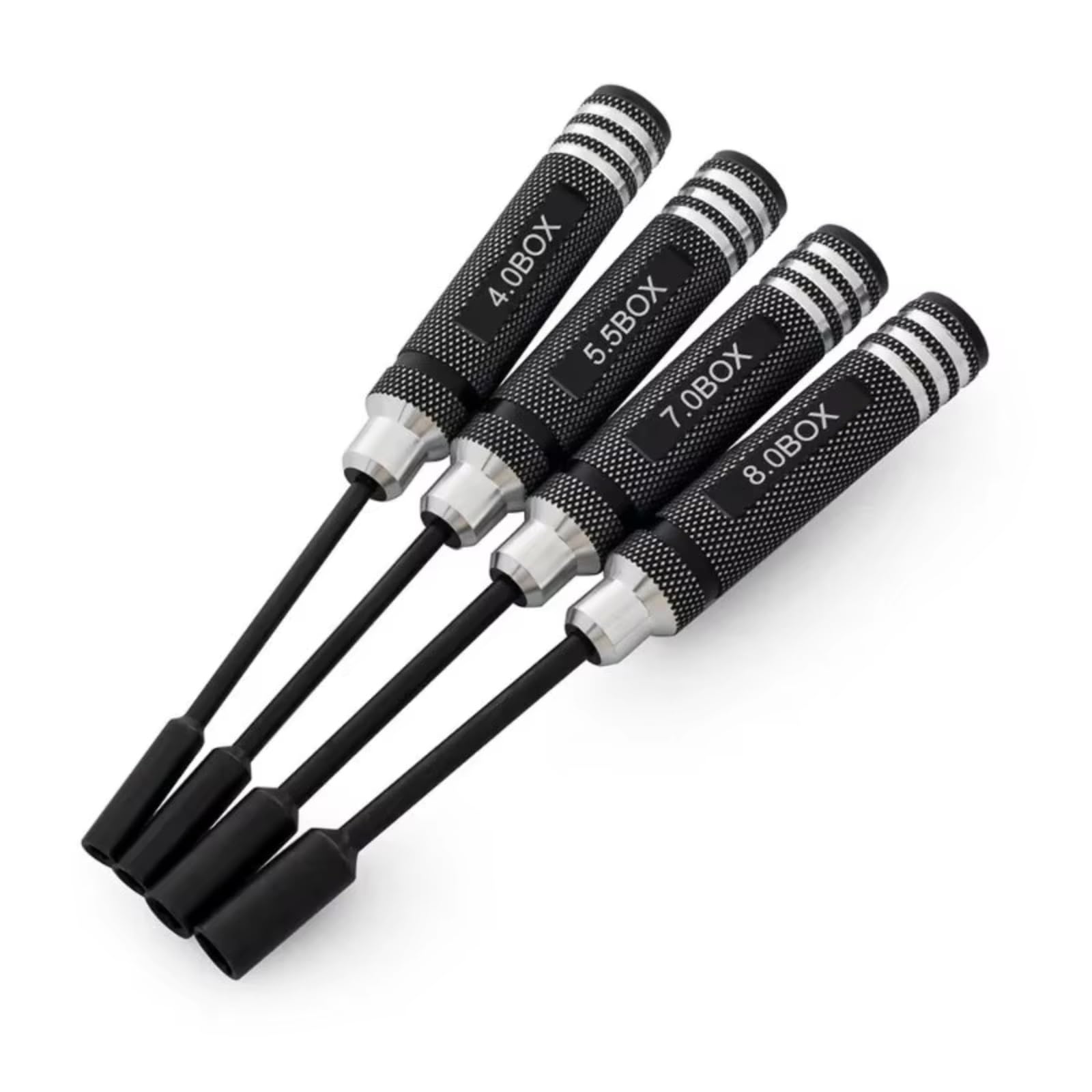 Piezas Coche Teledirigido Para 4 Piezas .0 5. 7. 8.0mm Kit Herramientas Reparación Llave Tuerca Hexagonal Destornillador Inglesa Caja Accesorios Y Actualizaciones Vehículos Orugas RC(Black)