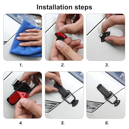 Vista 5 de MiOYOOW 4 clips para parachoques de automóvil, clips de seguridad de parachoques de acero inoxidable, cierres de parachoques de vehículo