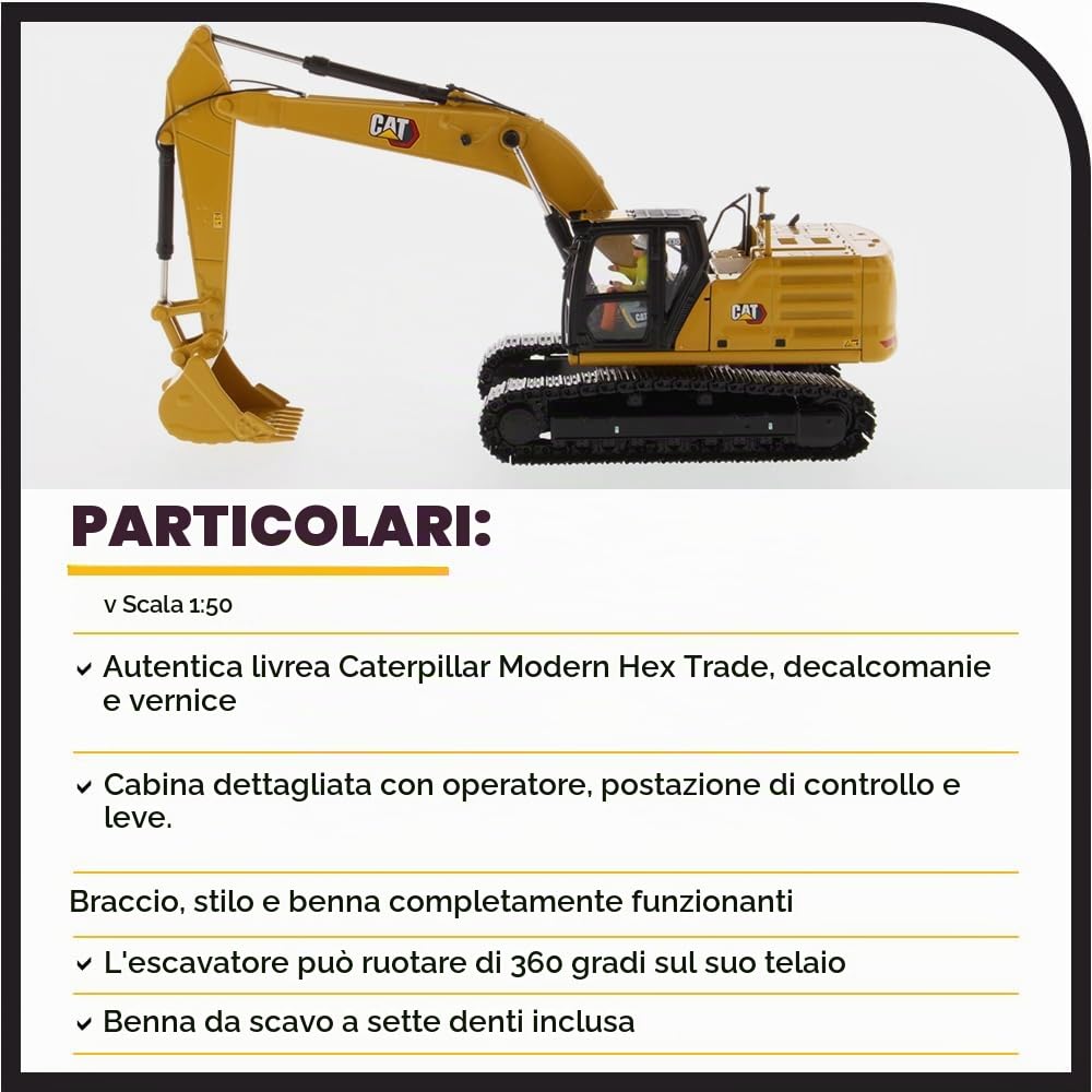 Diecast Masters 85585 - Escavatore idraulico Cat 330 Next Generation, scala 1:50, da 14 anni, in scatola di latta, adatto a collezionisti