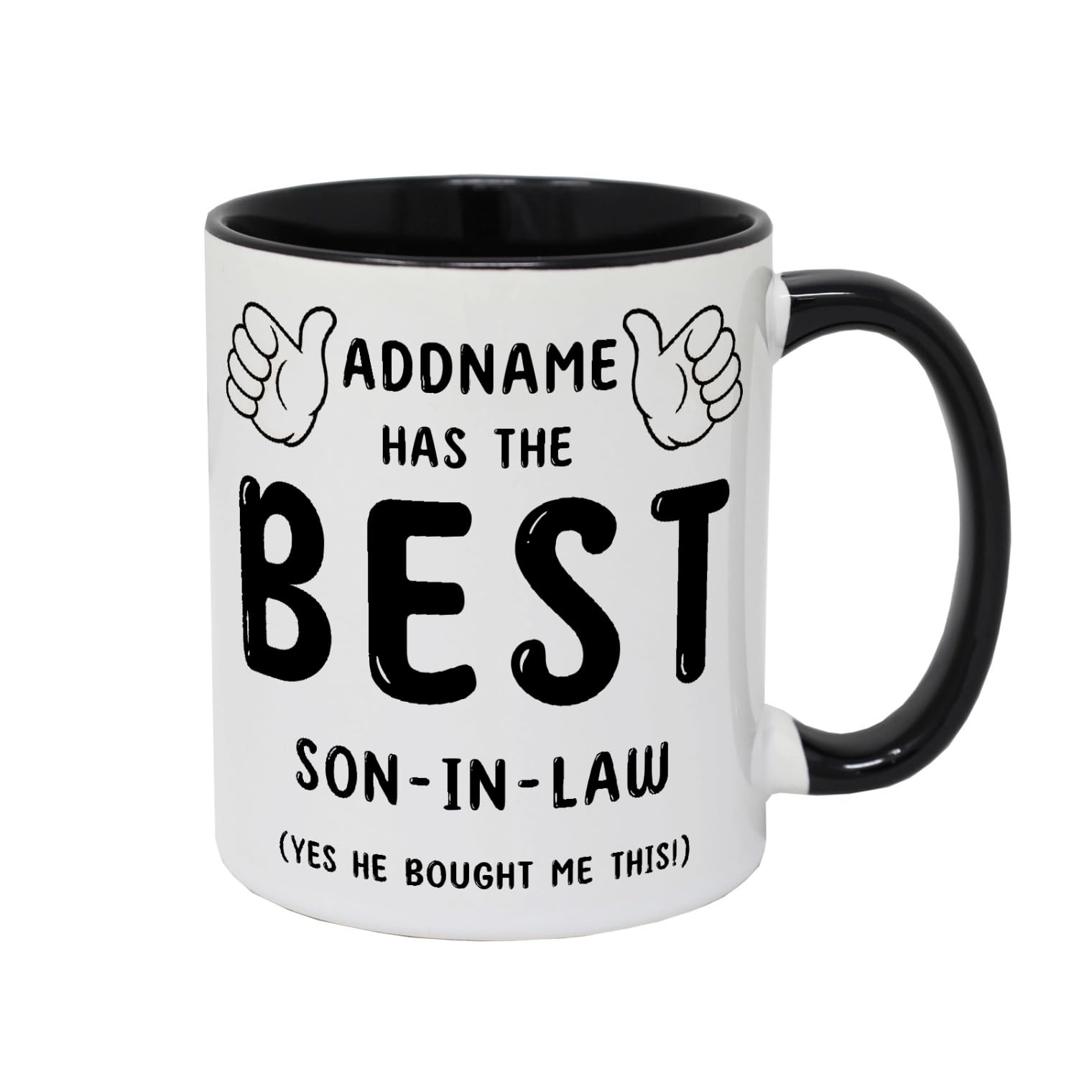 Personalised This Guy Has The Best Son-in-Law Mug - Funny Ceramic Coffee Mug for Mother’s Day - 11oz White Mug - UK Handmade Gift
