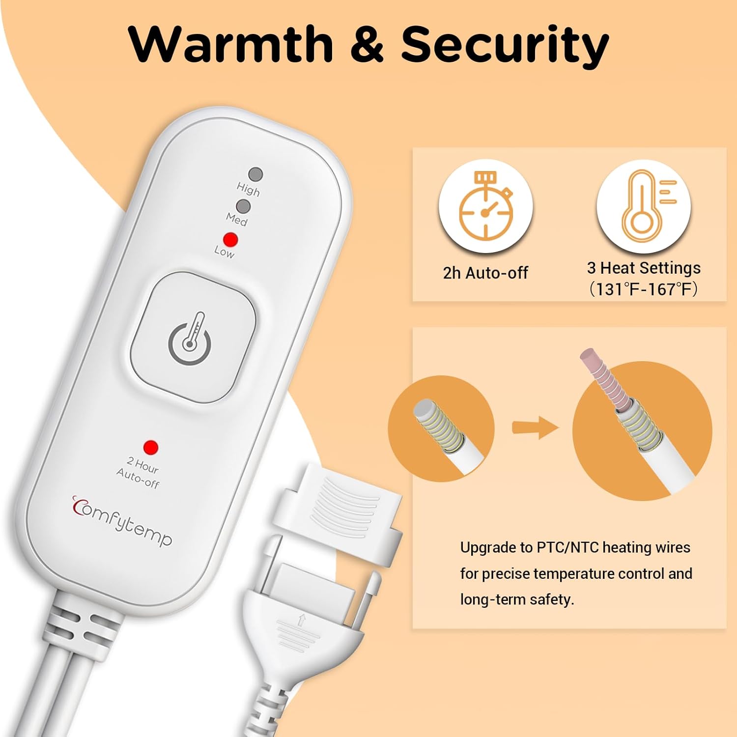 Comfytemp Shoulder Heating Pad for Rotator Cuff, Heated Shoulder Wrap for Frozen Shoulder Heated Brace, Birthday Gifts for Mom Women, 3 Heat Settings, 2H Auto-Off (S/M) - Image 4