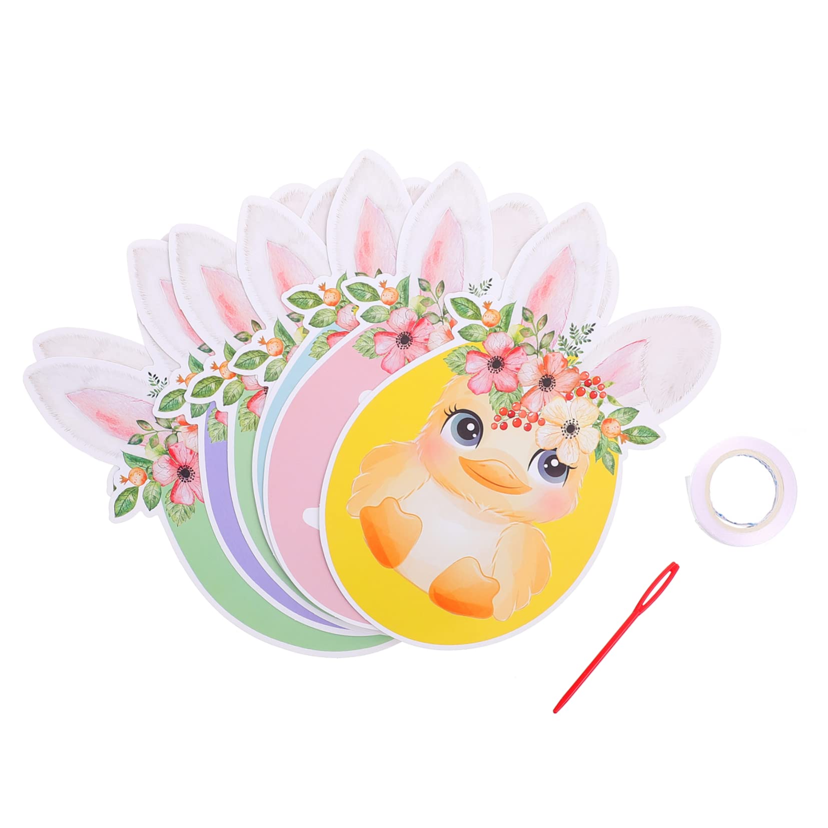 Set 2 Striscioni Pasquali Con Conigli E Carote - Decorazioni In Carta Per Feste, 3 Nastri Inclusi - 3