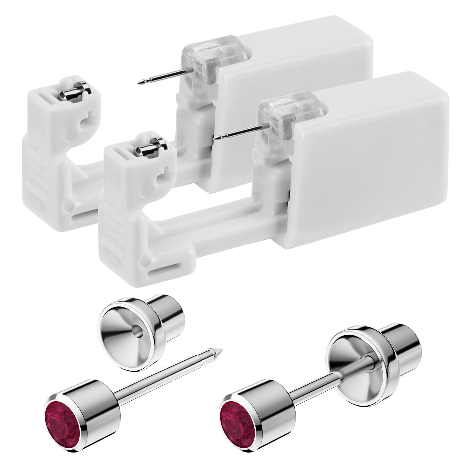 SugarTang Ear Piercing Kit with Safety Back 2 Pack Disposable Ear Piercing Gun Kit Made in 316L Surgical Stainless Steel | At Home Self Ear Piercer