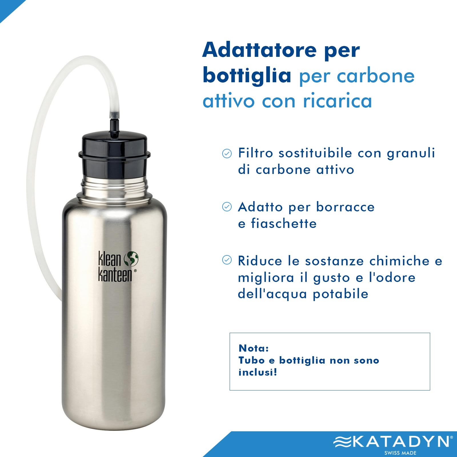 KATADYN 8013450 - Adattatore per bottiglia a carbone attivo più ricarica granulato di carbone attivo