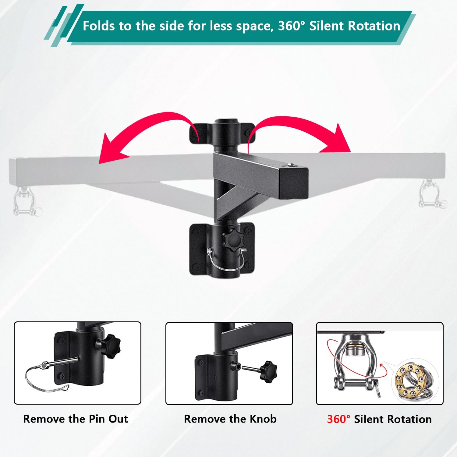 Soporte para Saco de Boxeo - Soporte de Pared Ajustable 44-64cm con Rotación 360° Silenciosa, Heavy Duty 100kg, Construcción en Acero Resistente para Gimnasio Casa/MMA, Soporte para Saco de Boxeo