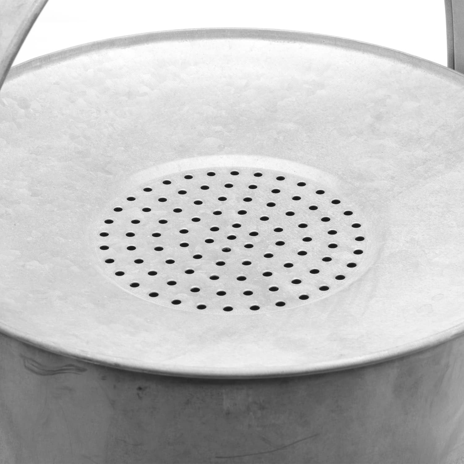 CKB LTD Konewka do zbierania opadów deszczu 8,7 l – duża zewnętrzna cynkowa metalowa puszka ogrodowa do zbierania wody deszczowej ze zdejmowaną różą i regulowanym uchwytem