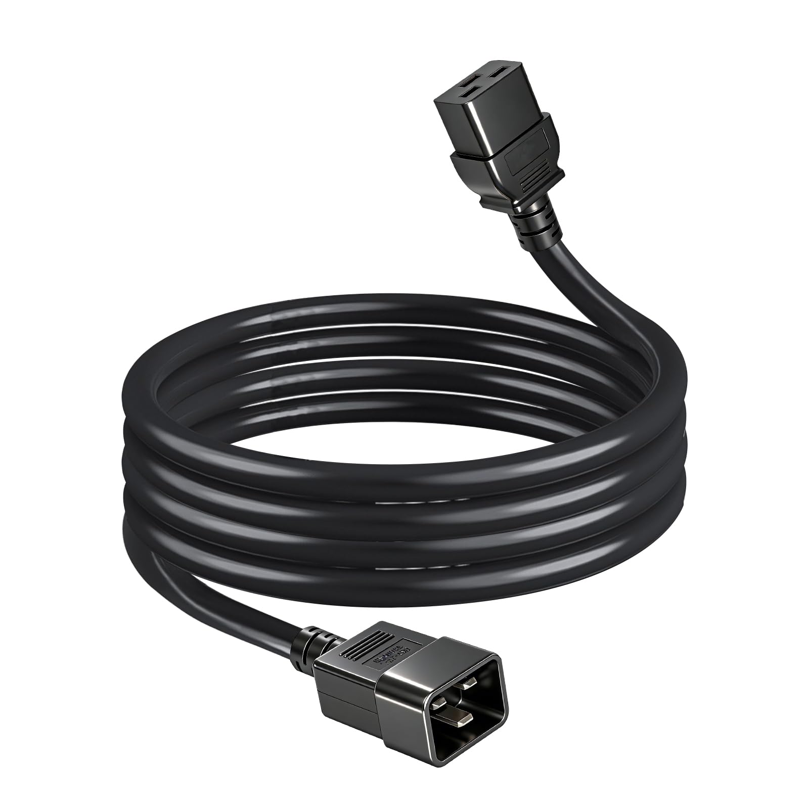 Kabel zasilający 14AWG Heavy Duty C19 do C20 - 3FT IEC 320 C19 żeński do męskiego kabla przedłużającego C20 - 15A/250V SJT stojak serwerowy do PDU, UPS, centrum danych, sprzętu sieciowego - czarny