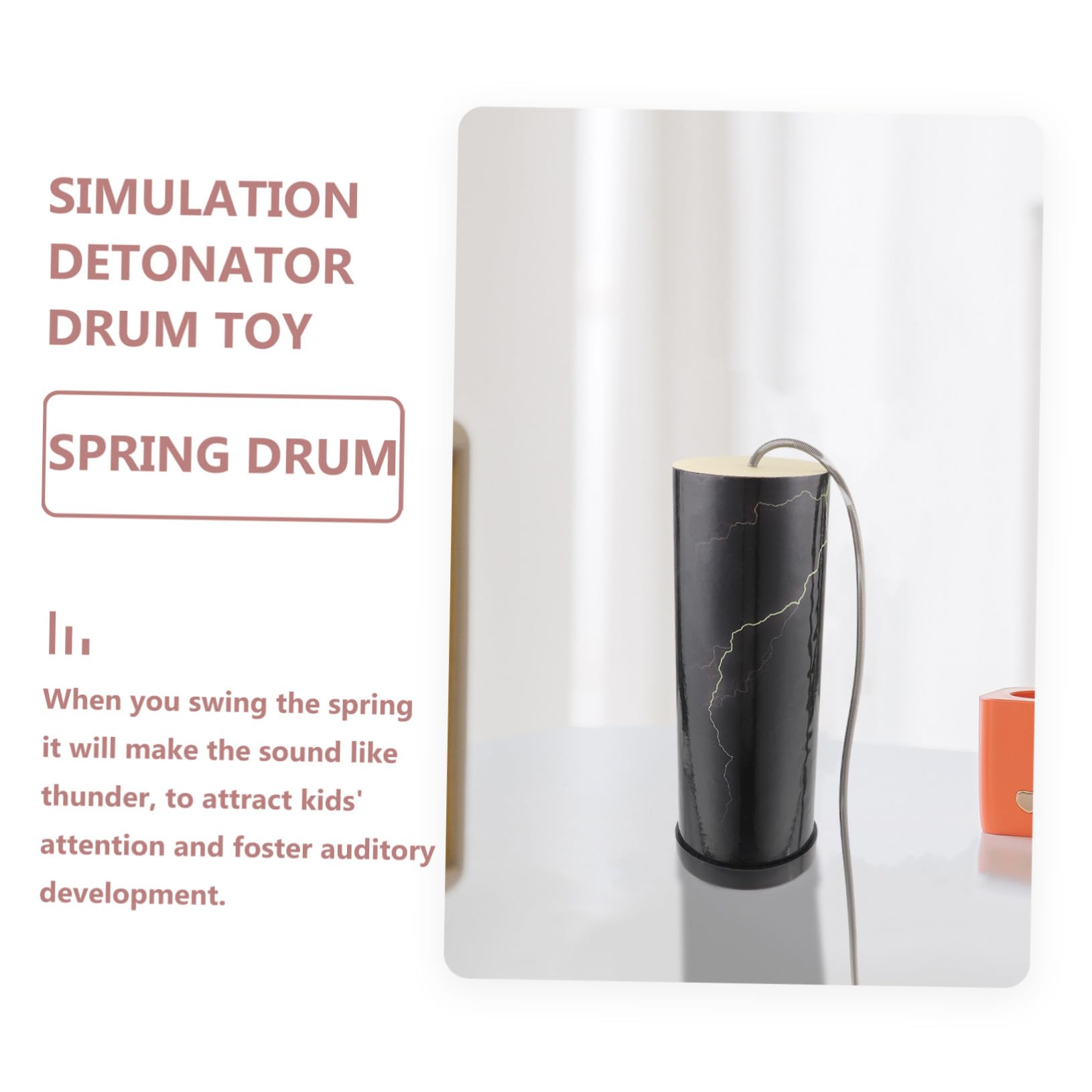 TOYANDONA Juguete de Percusión Educativo Negro de Madera Resorte Metálico para Niños Que Desarrolla Potencial Musical y Fomenta el Desarrollo Auditivo