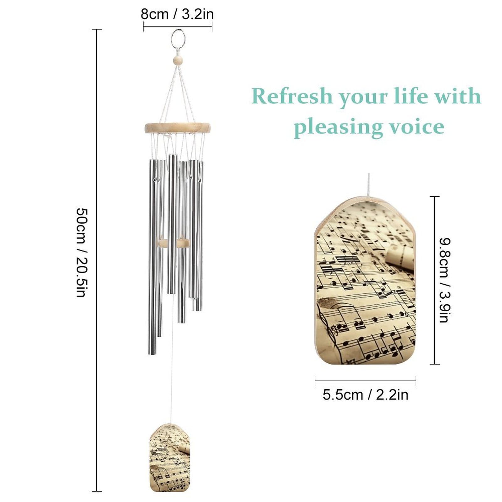 Outdoor Wind Chimes, Sheet Music Printed Wind Chimes,Simple Wind Chimes,Curtain Wind Chimes for Home Decoration