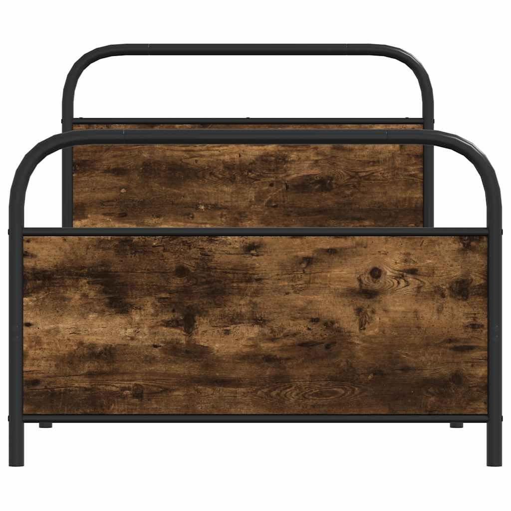 100x190 cm Steel and Engineered Wood Bed Frame with Slats | Features a durable metal platform structure that supports mattresses directly without needing a box spring.