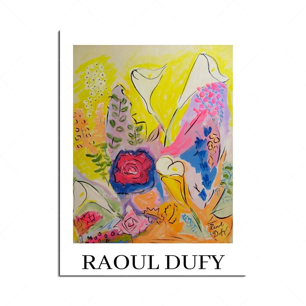 LHHJF LJHFA Raoul Dufy Exhibition Poster Abstract Vintage Floral Wall Art Raoul Dufy Canvas Painting And Prints Home Decor Picture 40x60cm No Frame